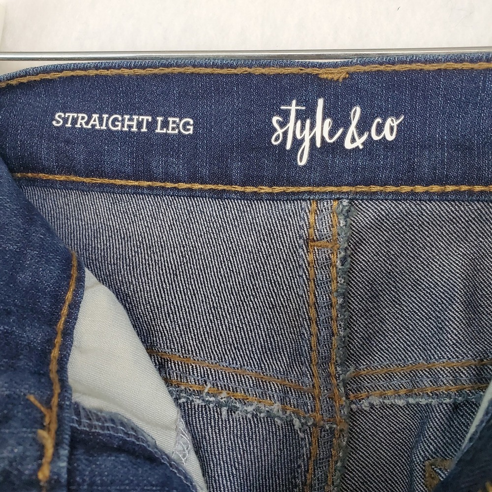 Style & Co Straight Leg Dark Wash Denim Jeans Women's Size 10P - Picture 7 of 7